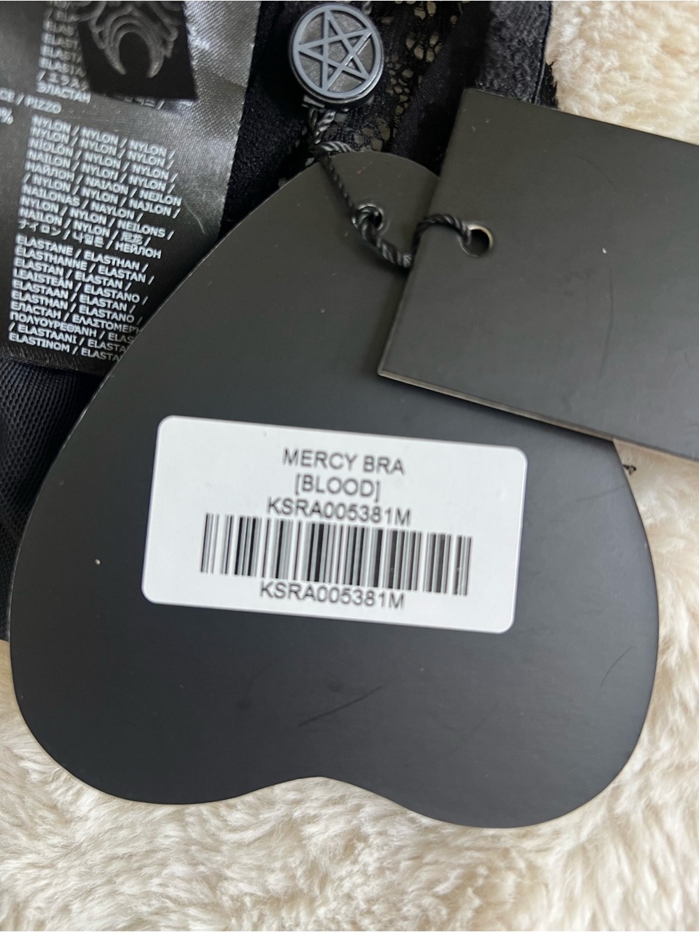 NWT Killstar Mercy Lace Velvet & Lace Underwire Bra - Black & Plum (Blood) - Picture 4 of 5